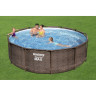 Каркасный бассейн BESTWAY STEEL PRO MAX Ротанг 366х100см, 9150л + фильтр-насос 2006 л/ч, лестница 56709 BW